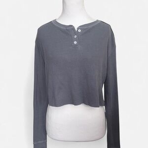 Wild Fable Blue Long Sleeve Henley Top